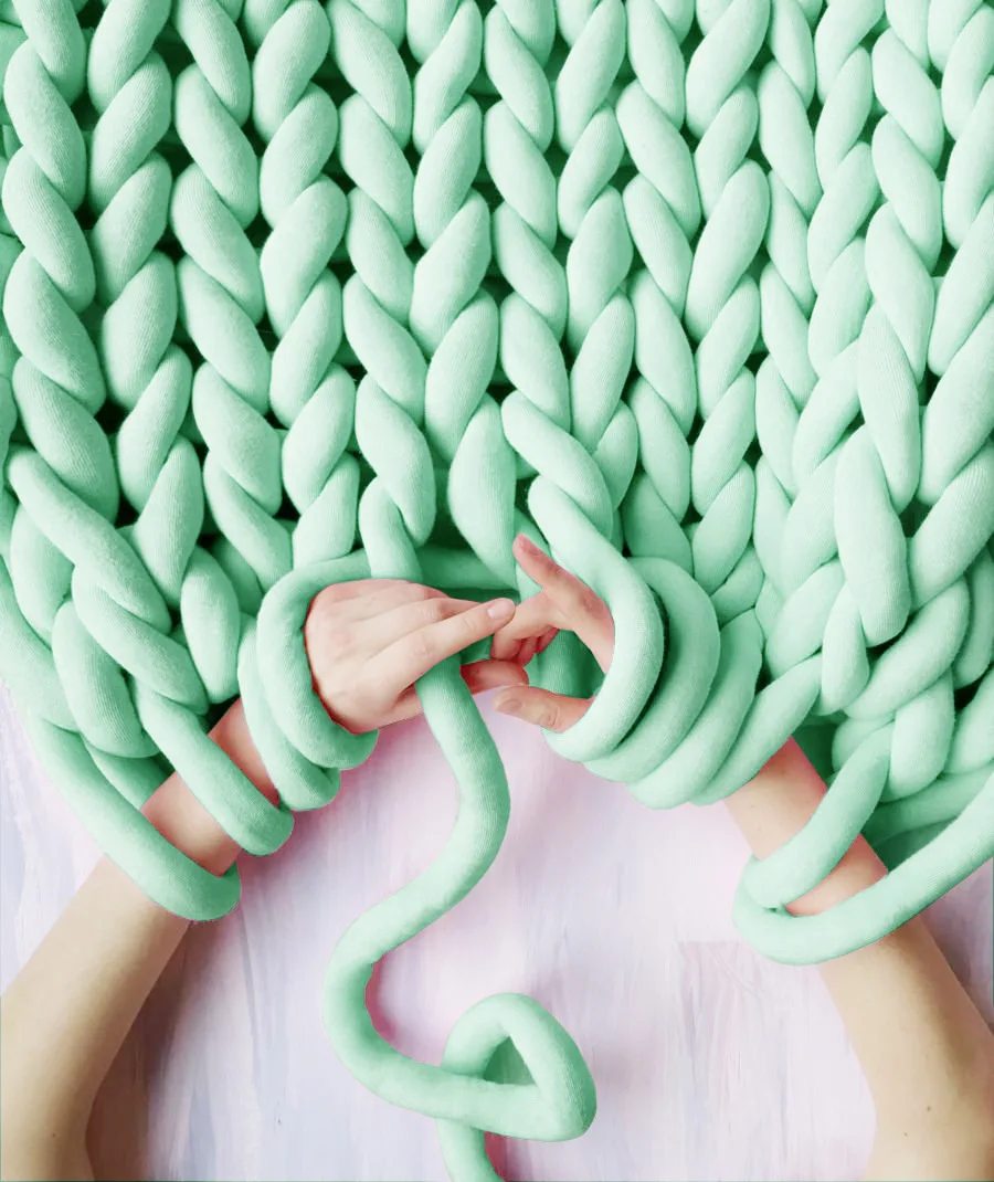 25/60 м ручная тканая Одеяло однтонный круглый тканевый слой Вязание DIY шерсть ручной вязки Одеяло пряжи домашний BK003