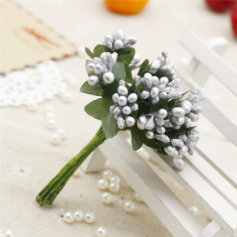 12pcs/ PE Foam Multicolor beads Artificial Silk Flowers bouquet For Wreaths DIY Wedding Scrapbooking Fake Flower Home Decoratio | Дом и сад