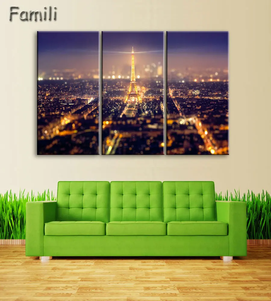 

3Pcs/set Fashion Eiffel Tower Canvas Painting Cuadros Decoration Picture Wall Pictures For Living Room Modern Paintings