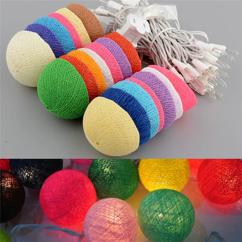 3 м 20 шт. разноцветный хлопковый шар светильник сказочный для детской комнаты