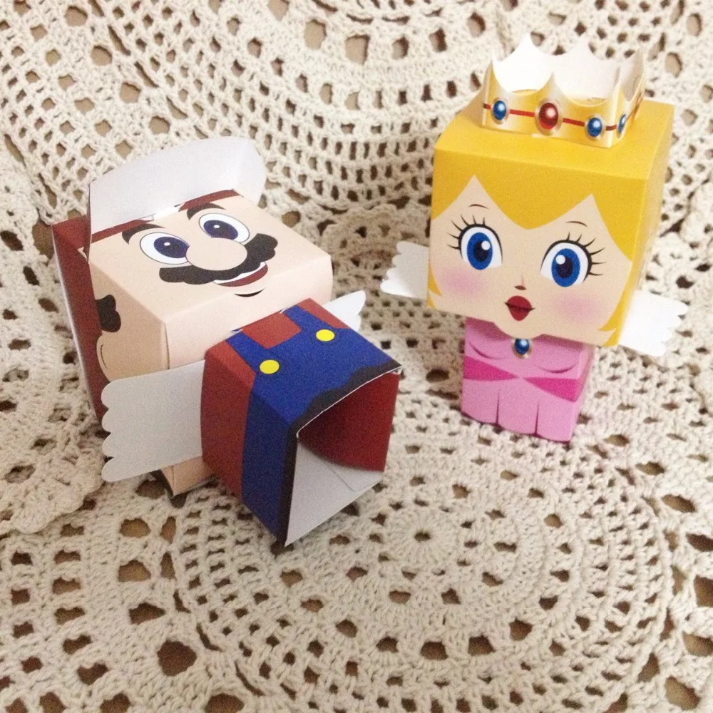 50 шт Супер Марио Принцесса свадьба пользу коробки для конфет на день рождения