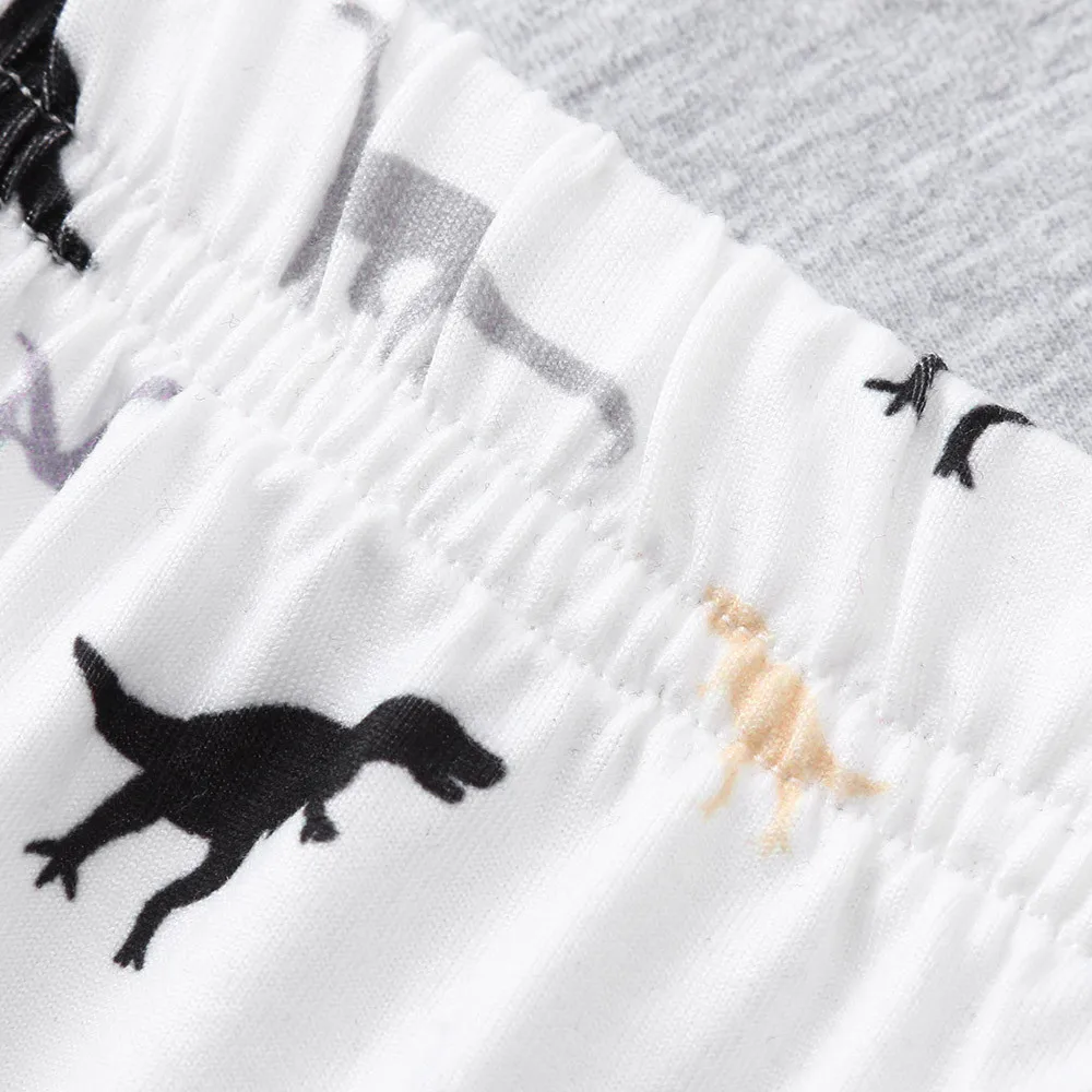 Дети для маленьких мальчиков письмо футболка Топы Брюки с динозаврами детская