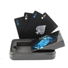 Бесплатная доставка, черные пластиковые ПВХ-карты для покера, водостойкие толстые игральные карты, набор для коллекционирования искусств