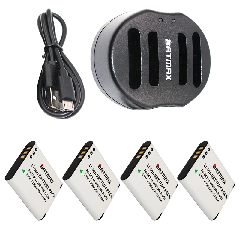 4 Pack Li 50B LI50B батарея и USB двойное зарядное устройство для OLYMPUS SP 810 800UZ u6010 u6020 u9010 SZ14