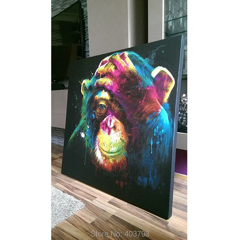 Картина маслом на холсте Год обезьяны без рамки|wall art|hand painted oil paintinghand |