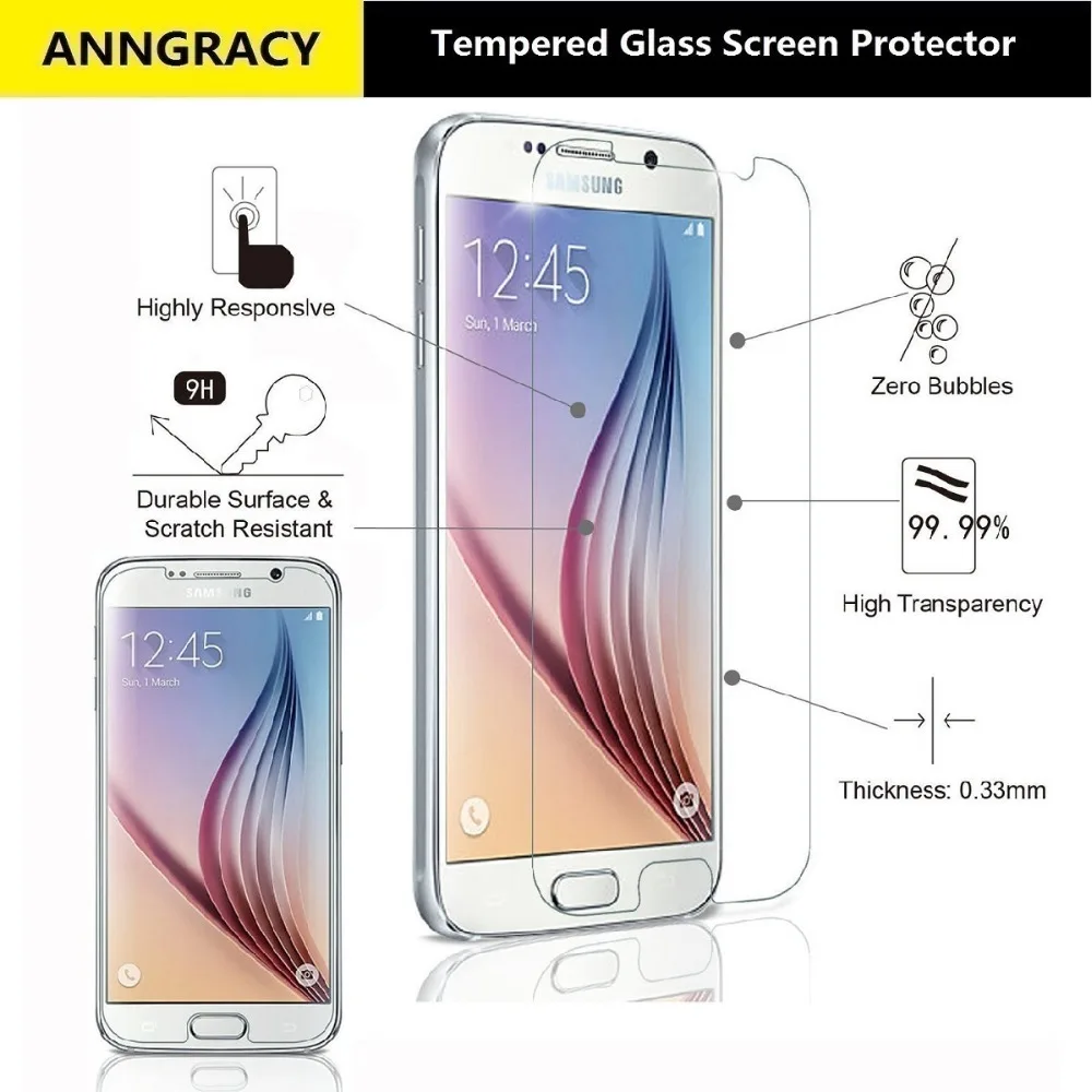 [2-Pack] ANNGRACY Закаленное Стекло Фильм Гвардии Протектор Экрана Для Samsung Galaxy A3/A5/A7 2017 A3