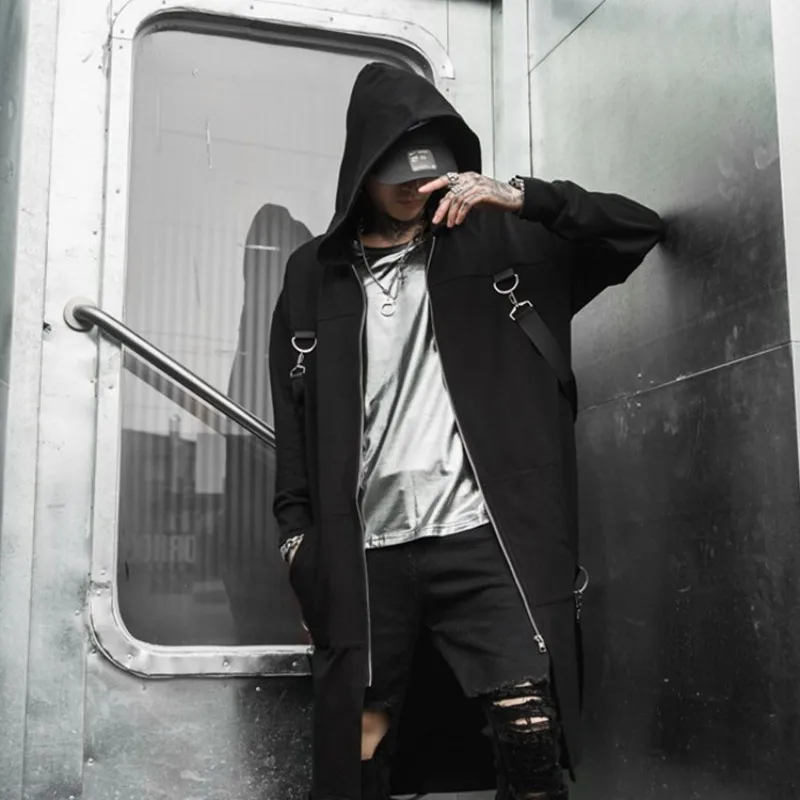 Футболка мужская длинная с длинным рукавом свитшот на молнии худи подиумная