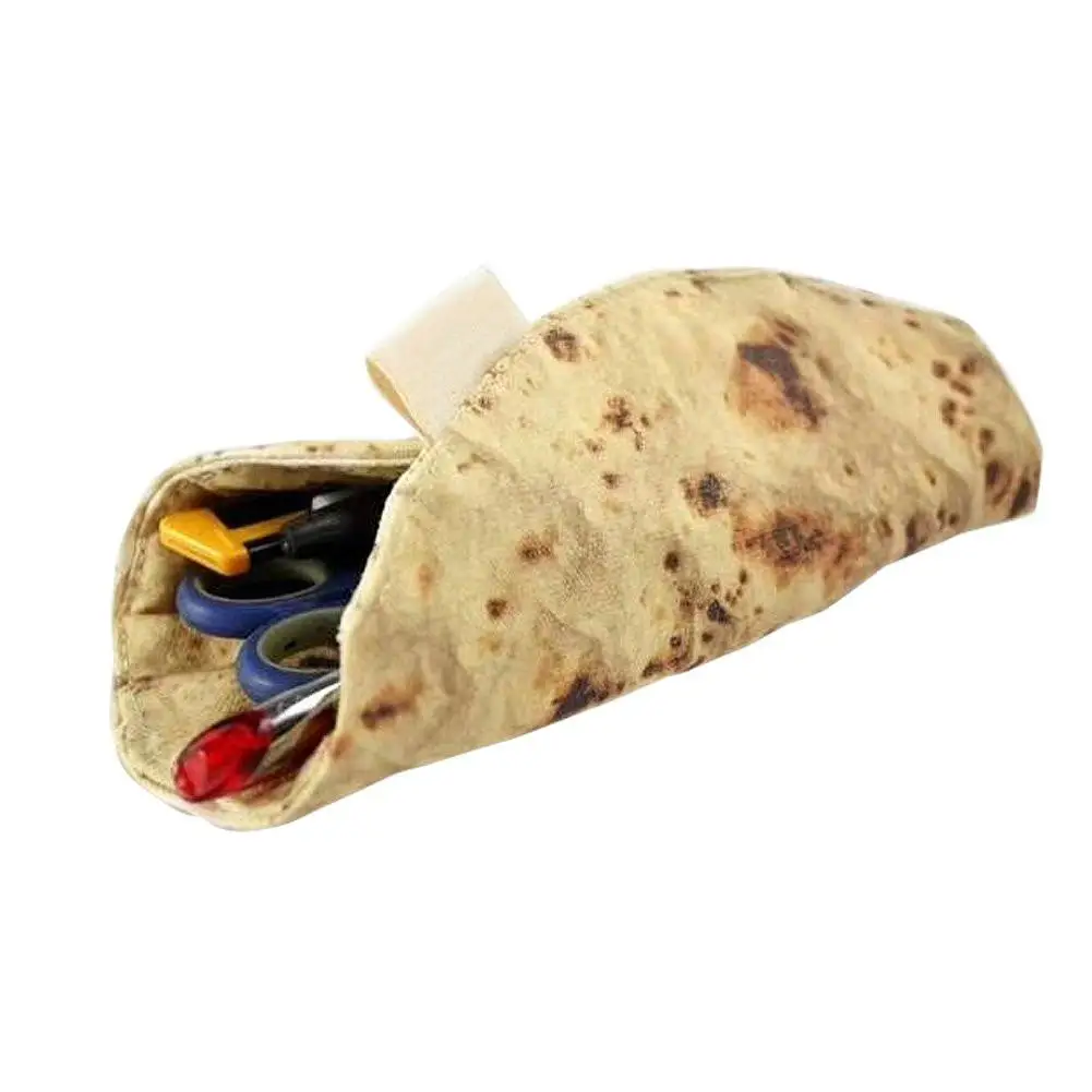 Мексиканская Сумка для хранения блинов Burrito, сумка для хранения кистей для макияжа, забавный чехол для карандашей Burrito Tortilla, канцелярские принадлежности, подарок