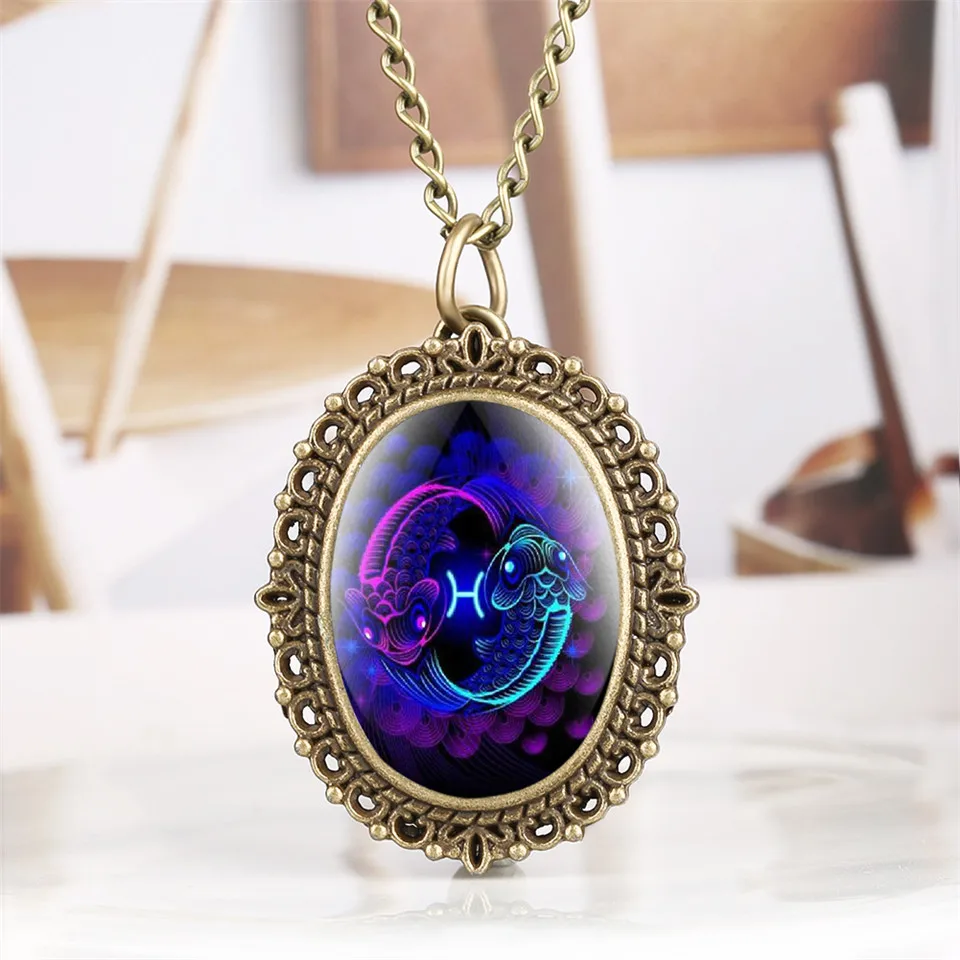 Часы наручные женские кварцевые с овальным циферблатом 12 созвездий|Карманные