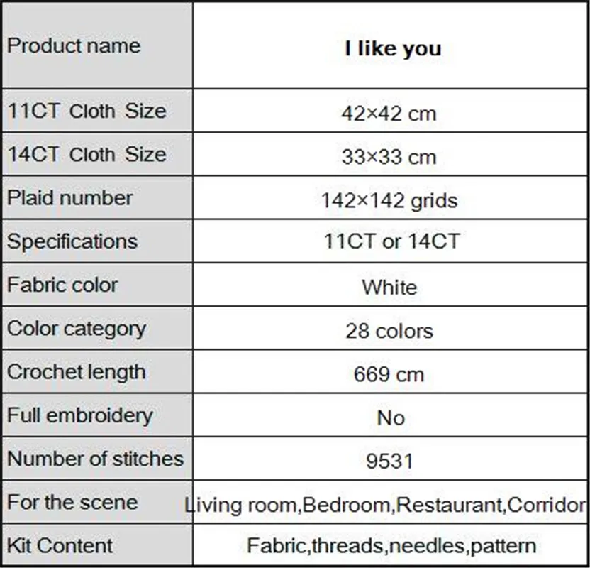 I like you kiss cartoon diy painting 11CT Counted printed on Canvas DMC 14CT chinese Cross Stitch Embroidery kits Needlework Set | Дом и сад