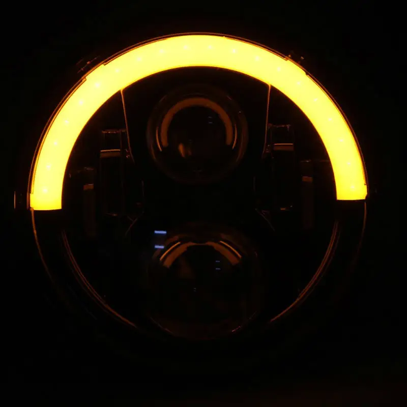 DOT Approved 7Inch Round LED Headlights With DRL Amber Turn Singal Hi/Lo Beam for Jeep Wrangler Angel Eye Rubicon Unlimited | Автомобили и