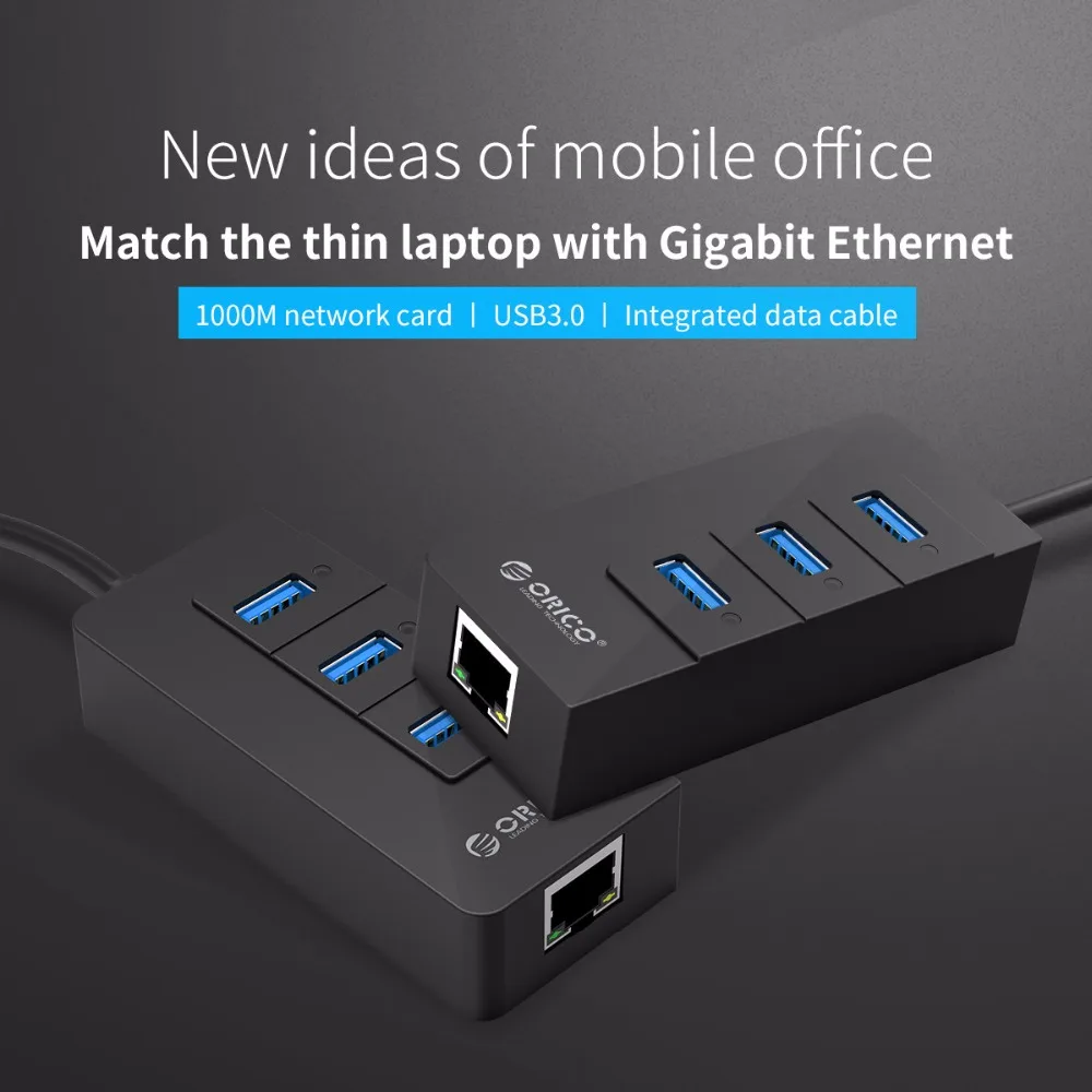 Концентратор ORICO с 3 портами USB 0 1 порт RJ45 концентратор высокоскоростной