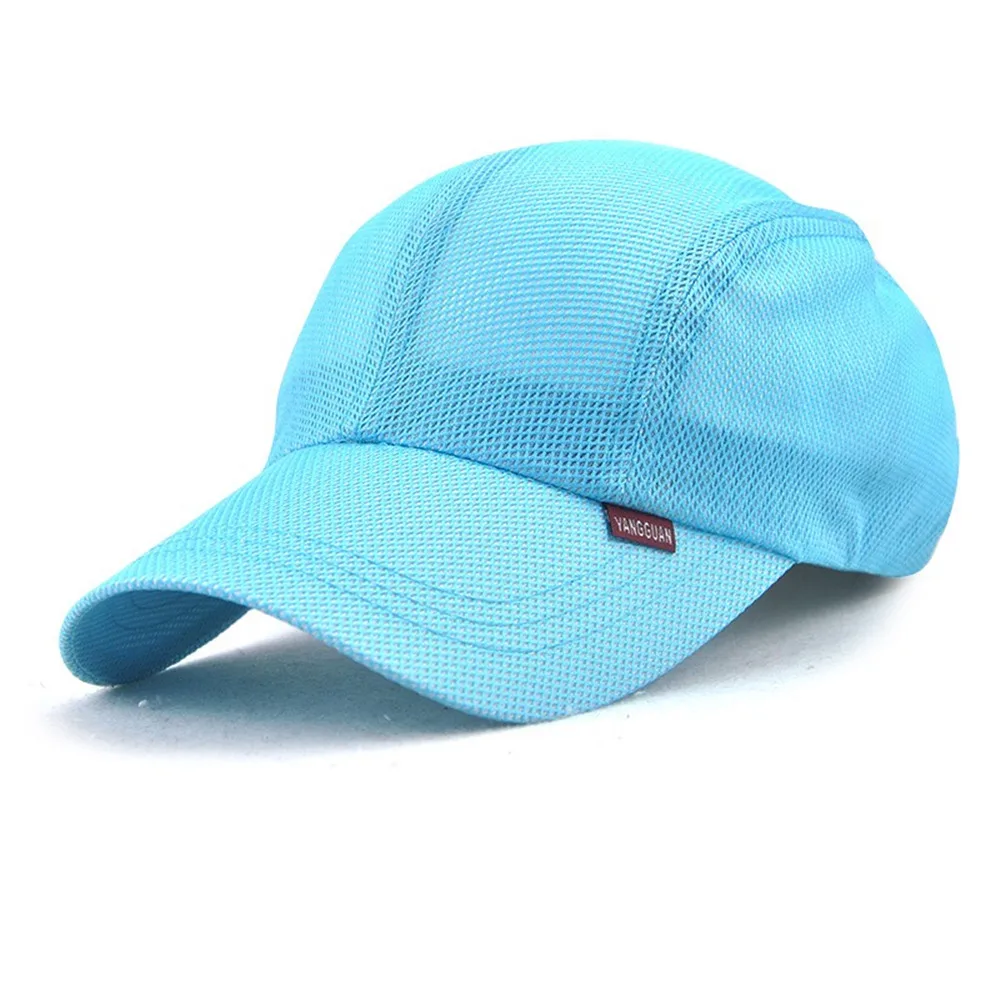 sky blue TOHUIYAN весна лето быстросохнущие головные уборы для мужчин и женщин дышащая сетка Casquette бейсболка бренд сплошной цвет Регулируемая солнцезащитная Кепка s - Цвет: sky blue