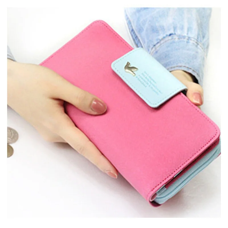 Женский удлиненный кошелек из ПУ кожи на молнии|carteira feminina|card holder clutchpurse card |