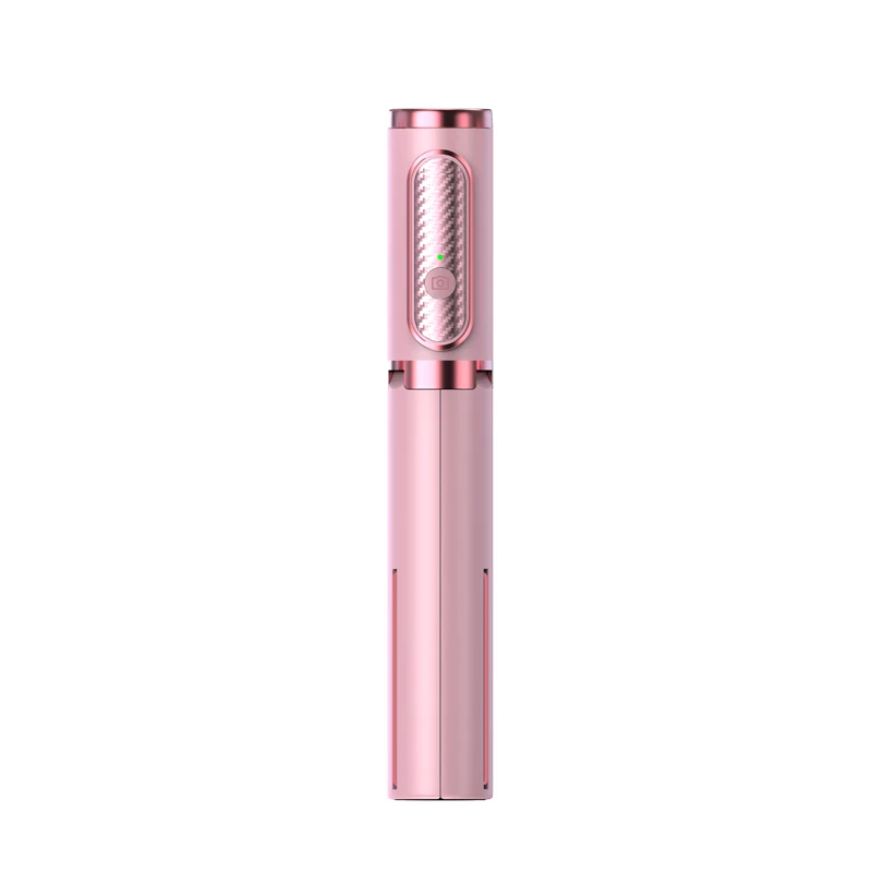 Pink Селфи палка Беспроводной вертикальную съемку палка для селфи и штатив с функцией Bluetooth мини Портативный 15 кг Playload смартфон селфи для iPhone Android IOS - Цвет: Pink