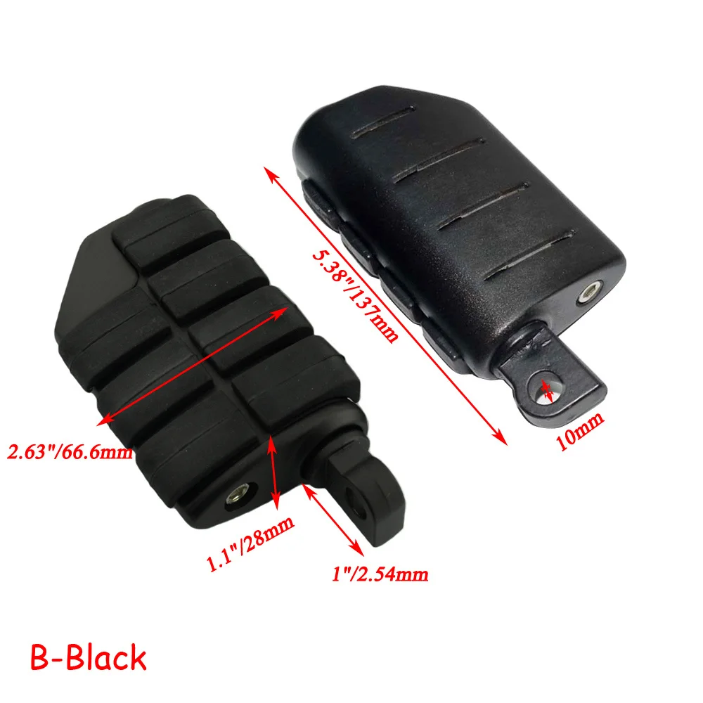 B-Black Подножка для ног мотоцикла, подножка для ног, подножка для пола, шоссе для Harley Iron XL 883 1200, Touring Custom Dyna Softail Honda 10 мм - Цвет: B-Black