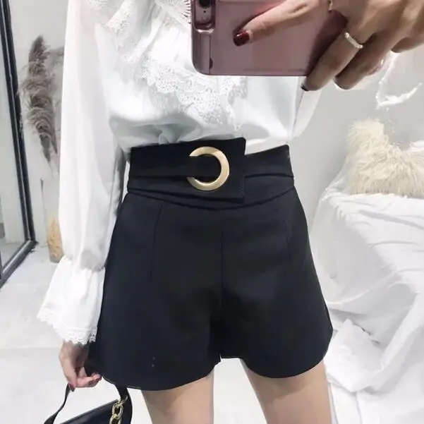 2019 Summer Wide Leg Shorts Women Short Pants Sexy High Waist Solid Elegant Ladies Feminino DC45 | Женская одежда