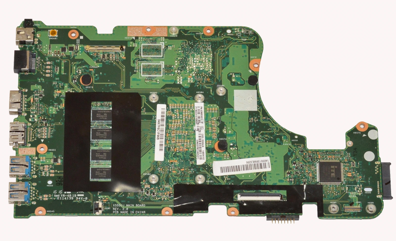 

X555UA laptop motherboard For Asus X555UJ X555UF X555UJ X555UQ Mainboard 100% test 4GB RAM I3-6100U CPU