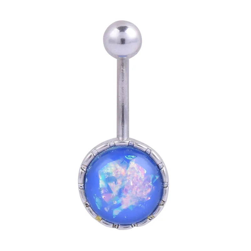 14 г хирургическая сталь радужная смола опал пупка кольцо|belly button rings|opal belly ringbutton