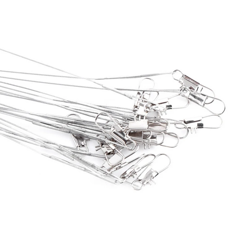 30Pcs with 10pcs for each size Steel Fishing Lure Leader Wire 15/20/25cm Trace Tool Set Line Leash | Спорт и развлечения