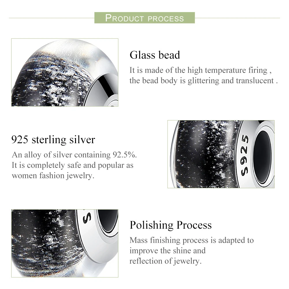 Бусина Шарм из серебра 925 пробы для браслета|glass beads|murano glass beadsbeads fit |