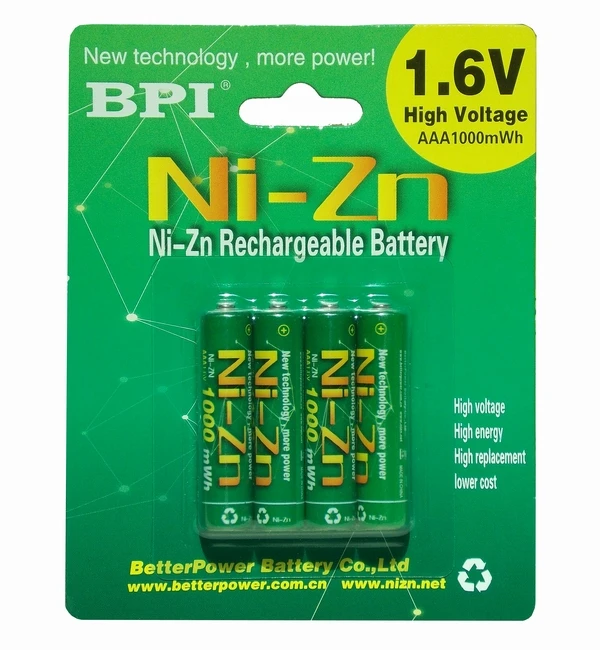 BPI 4 шт./1 карта 1 6 в 2500mWh AA батареи + 1000mwh AAA NI-Zn AA/AAA аккумуляторная батарея |