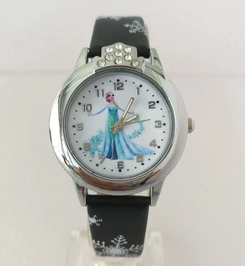 fashion kids children girls boys 3D cartoon snow Queen Princess Watch students sister birthday gift party quartz wrist watches