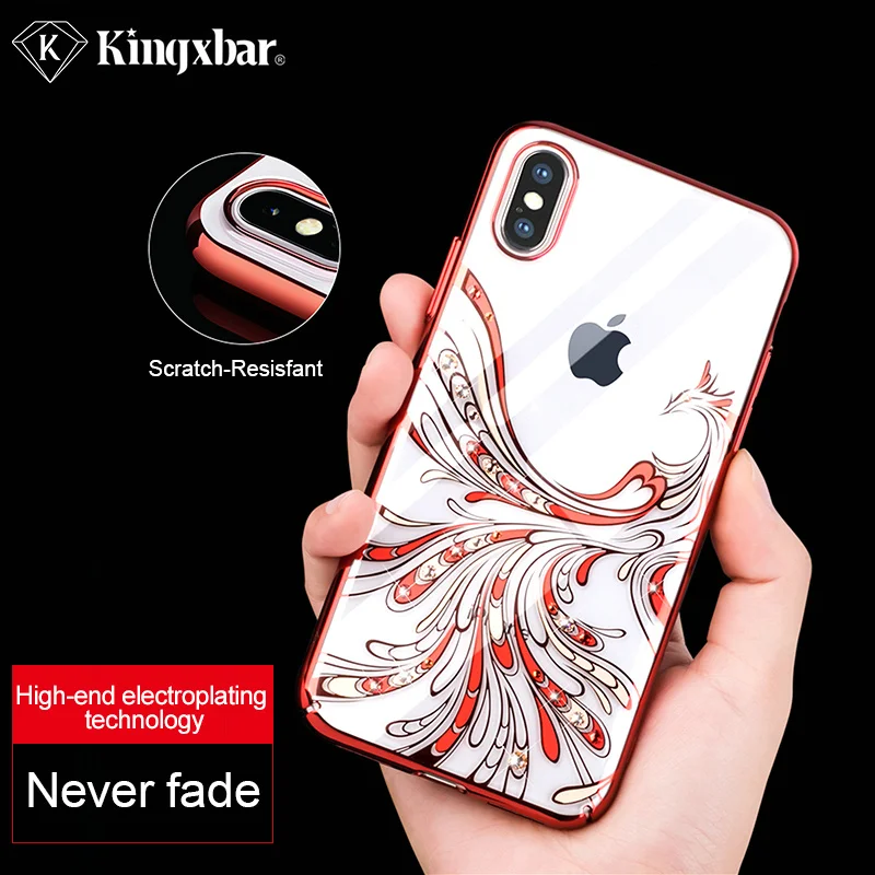 KINGXBAR крышка для iPhone Xs Роскошный прозрачный футляр Max случае кристаллами от Swarovski