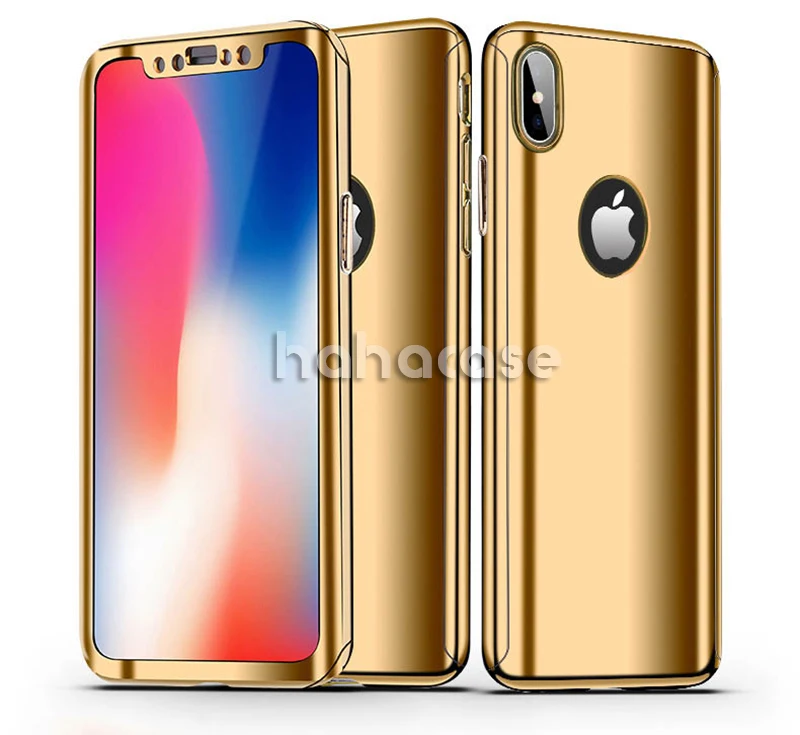 360 Degrees Luxury Full Body Mirror Tempered Glass Case For iPhone 11 Pro Max XS XR X 8 7 6 6S Plus Plating Hard PC Slim Cover