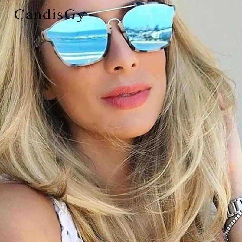 Модные зеркальные женские брендовые дизайнерские винтажные элегантные