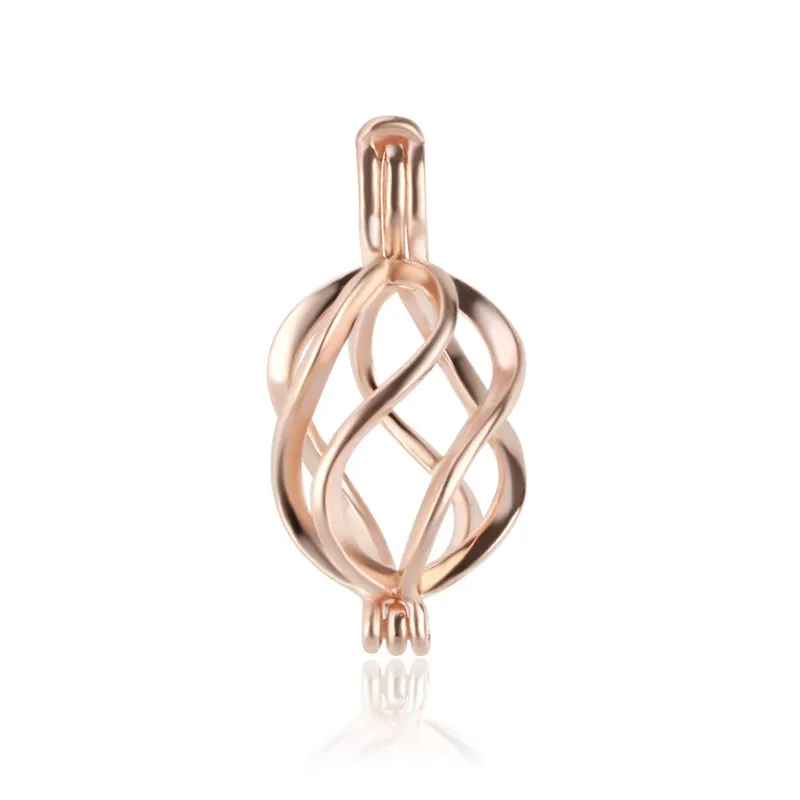 Rose Gold CLUCI Серебро 925 кулон для ожерелья ювелирные изделия геометрические витые женские ожерелья кулон 925 Серебряный кулон с жемчугом медальон - Цвет камня: Rose Gold