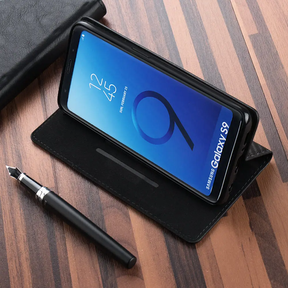 Магнитный флип-чехол-кошелек для samsung Note9 S5 NEO S6 S7 edge, кожаный чехол с подставкой для S10 S9 S8 Plus, тонкий чехол из волокна