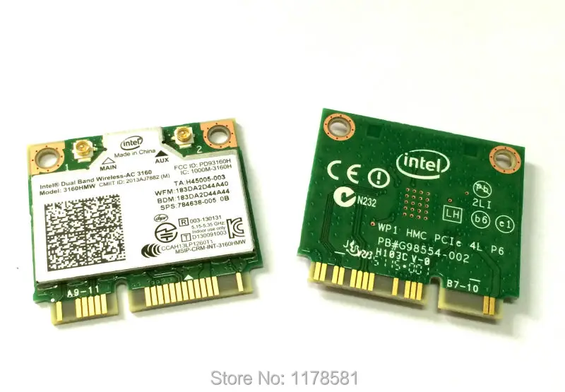 Мини PCI-e Wifi Беспроводная bluetooth карта для ноутбука Двухдиапазонная 2,4 ГГц 5 ГГц для Intel 3160 3160HMW 802.11ac Беспроводная AC+ Bluetooth 4,0