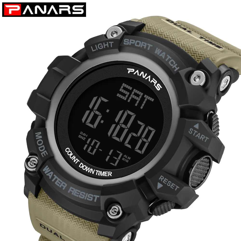 PANARS Спорт Digitale Horloge Mannen Duiken Waterbestendig Chrono Polshorloge Mannelijke сигнализации Horloges таймер
