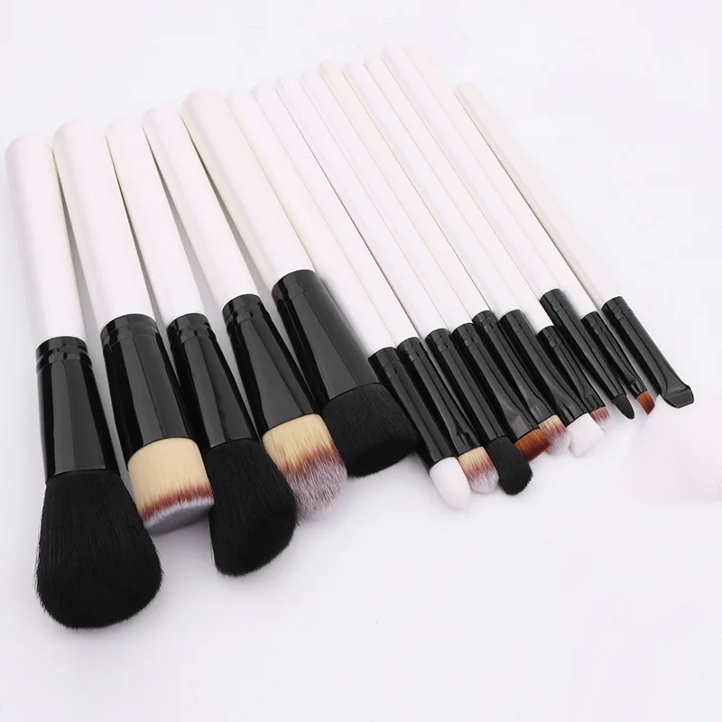 Новый 15 шт. ручка из белого дерева единорог макияжные кисточки комплект основа