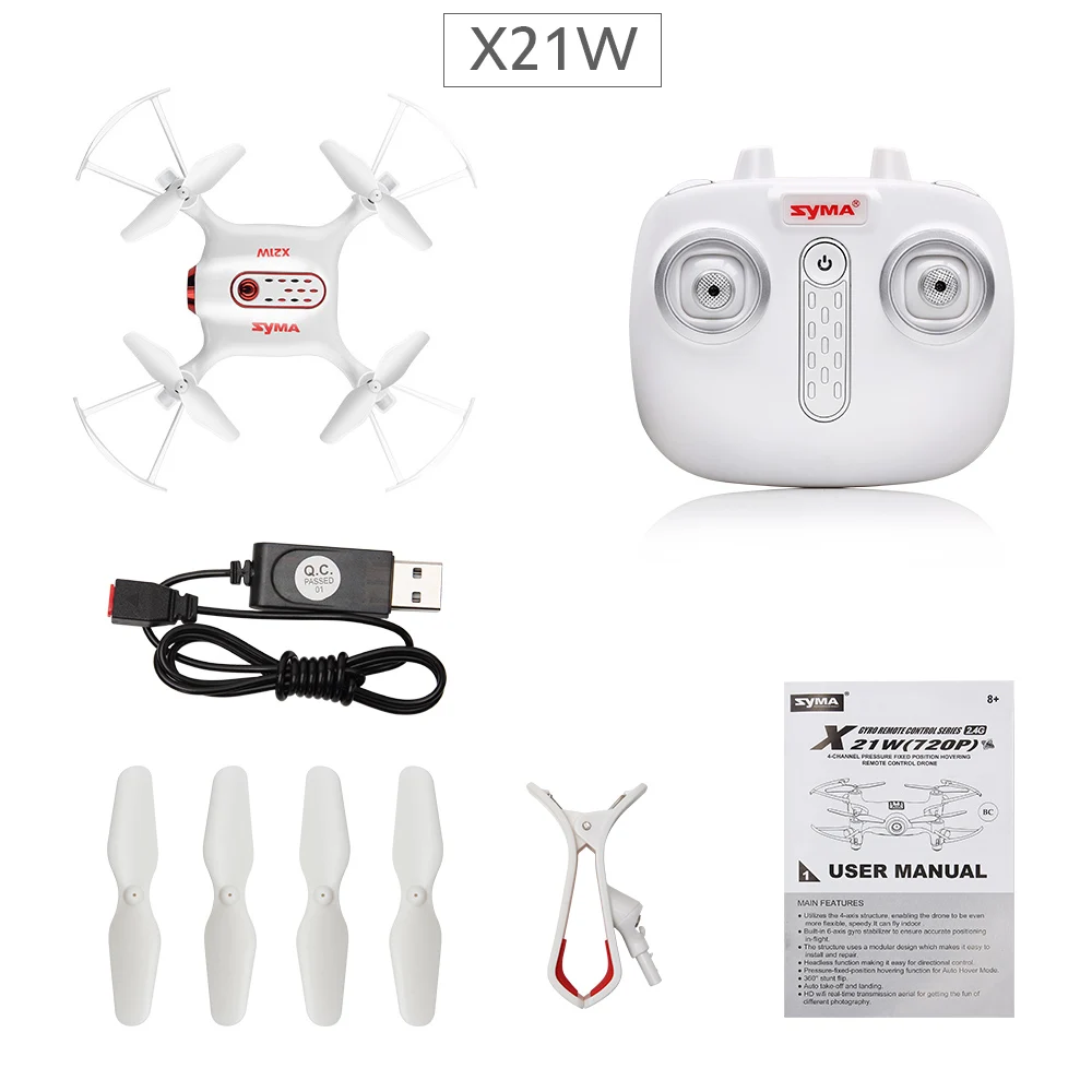 SYMA X21W селфи мини-Дрон с Wi-Fi камерой hd FPV Дрон RC Квадрокоптер 2,4 ГГц 4CH RC вертолет Дроны для детей подарок - Цвет: X21W WHITE