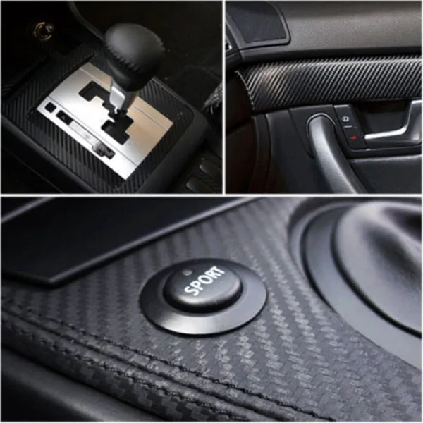 1.5Mx60cm DIY Carbon Fiber Wrap Roll Sticker for Car Detailing (Black) |