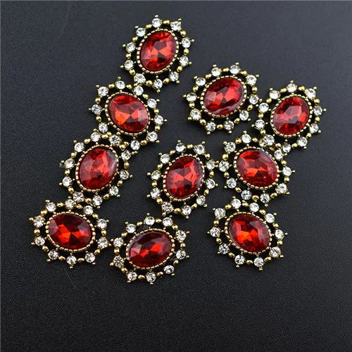 10PCs-Diamond-Red 10 шт. Топ 3D очаровательные Стразы для украшения ногтей, Кристальные стразы, алмазные камни, драгоценные камни, ювелирные изделия для ногтей, аксессуары, Новое поступление, сплав - Цвет: 10PCs-Diamond-Red
