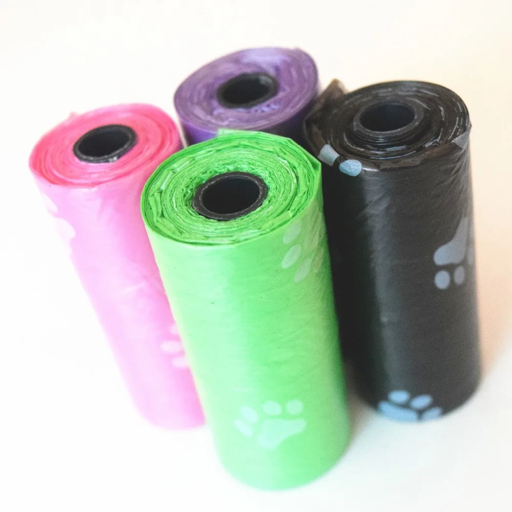 1 Roll Pet Dog Waste Poop Bag Poo Printing Degradable Clean-up Drop shipping | Дом и сад