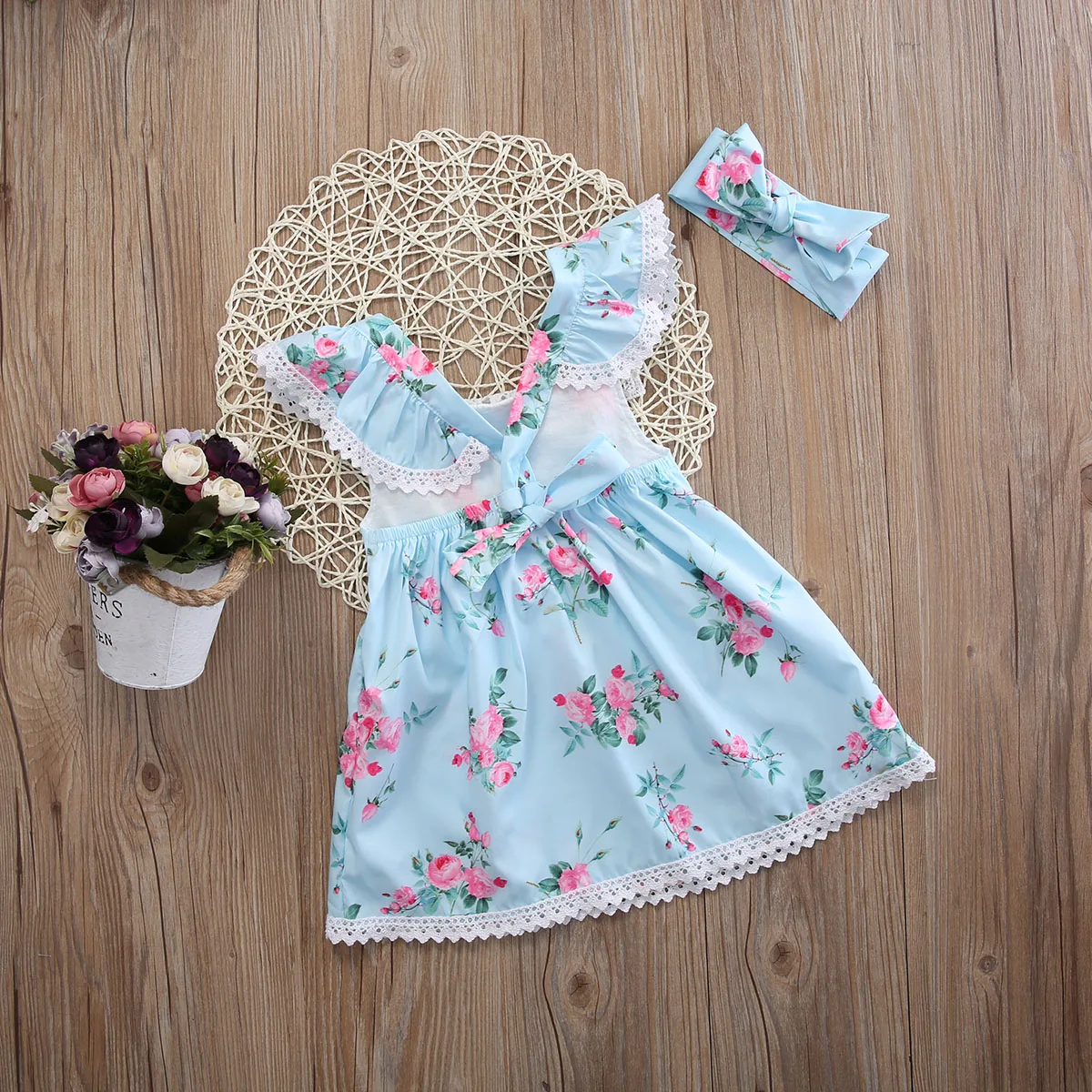 Платье для маленьких девочек Пышное Платье-пачка принцессы с цветочным рисунком