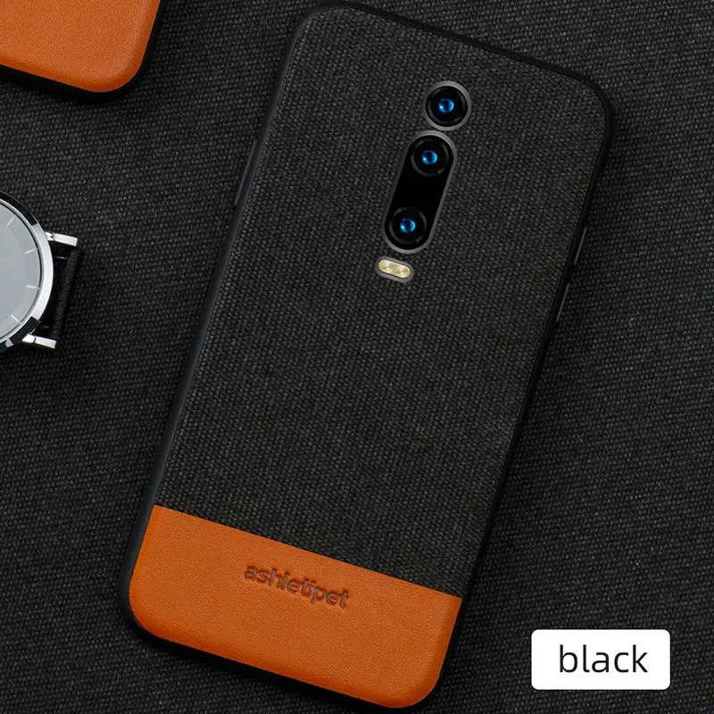 Черный Мужской деловой Магнитный чехол для Redmi K20 pro note 7, тканевый противоударный чехол для xiaomi 9T pro POCOPHONE F1, чехол - Цвет: Черный