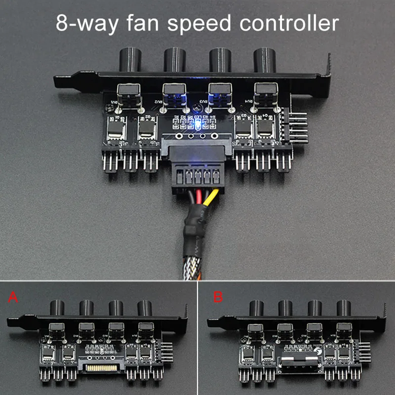 Fan Hub Speed Controller Regulator 8 Way 4 Knot Speeder for Computer Case @JH | Fans &amp Cooling
