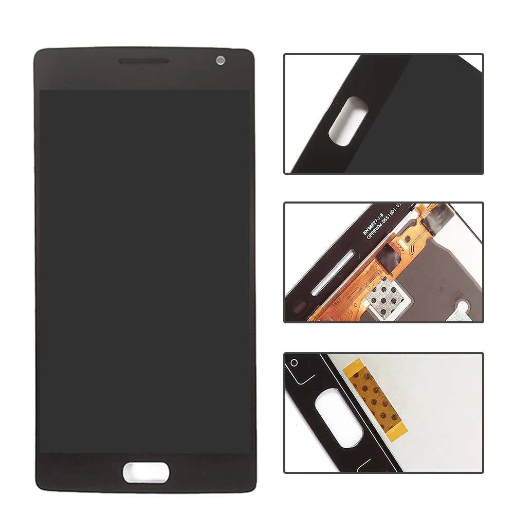 Черный для Oneplus Two 2 A2001 A2003 A2005 ЖК-дисплей Дисплей Сенсорный экран Digitizer Ассамблеи Запчасти для авто для Oneplus 2 Экран