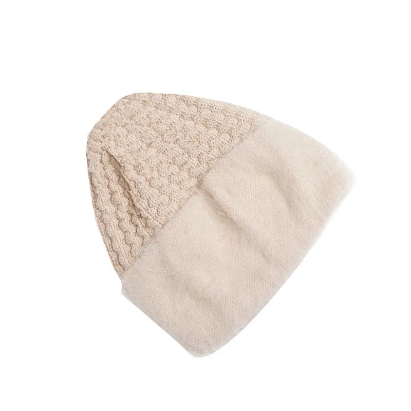 beige Charles Perra, женская шапка, Корейская версия, модная, теплая, кроличья шерсть, вязаные шапки, элегантные, женские, зимние шапки 3224 - Цвет: beige
