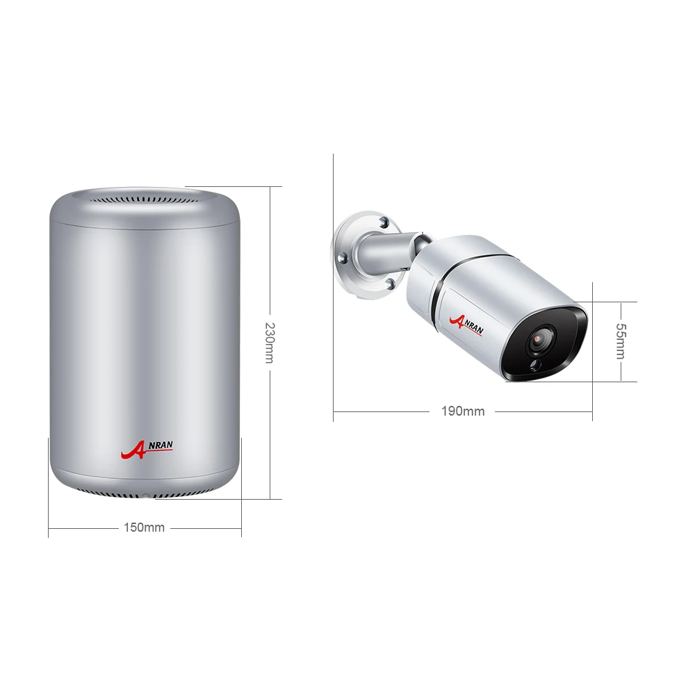 ANRAN 5MP 8 канального наблюдения комплекты POE Электронная почта оповещения Onvif