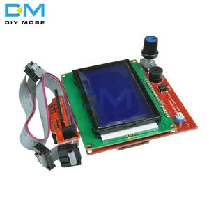Diymore 12864 LCD Graphic Smart Display Controller Panel Blue Screen Module for arduino 3D Printer RAMPS  with Adapter and Cable