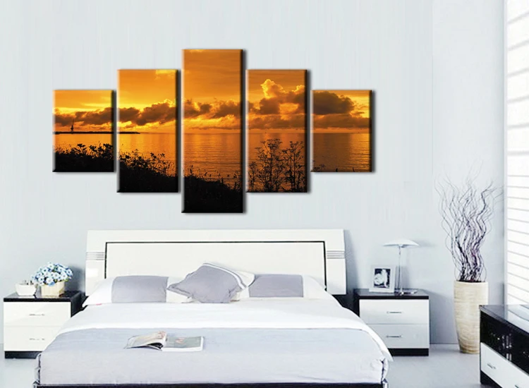 5 шт. настенная Картина на холсте с изображением заката|print on canvas|painting printbeach canvas