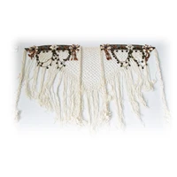 belly dance tribal hip scarf white tassel belt for tribal style handmade dance accessories