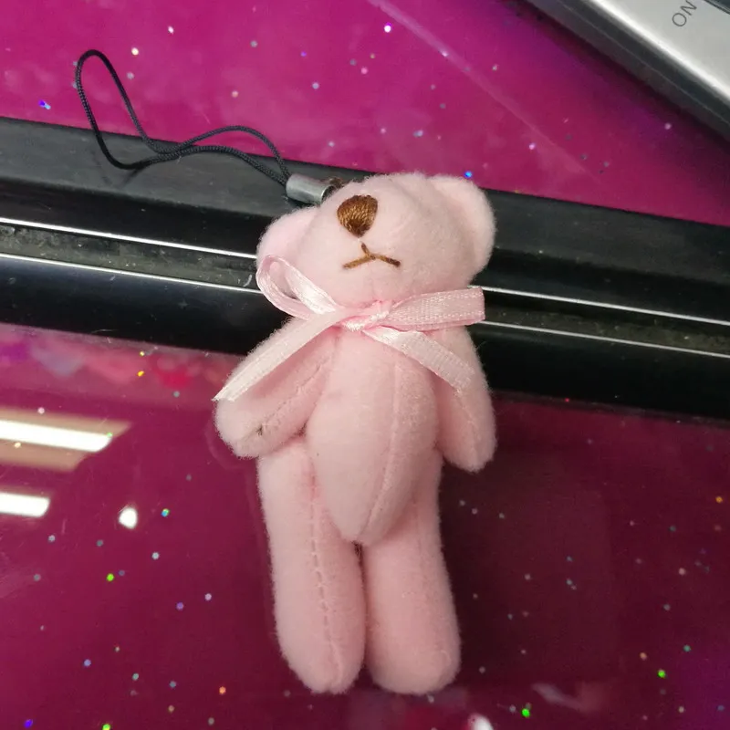 7 см оптовая продажа мини плюшевый мишка пушистый маленький кулон брелок для