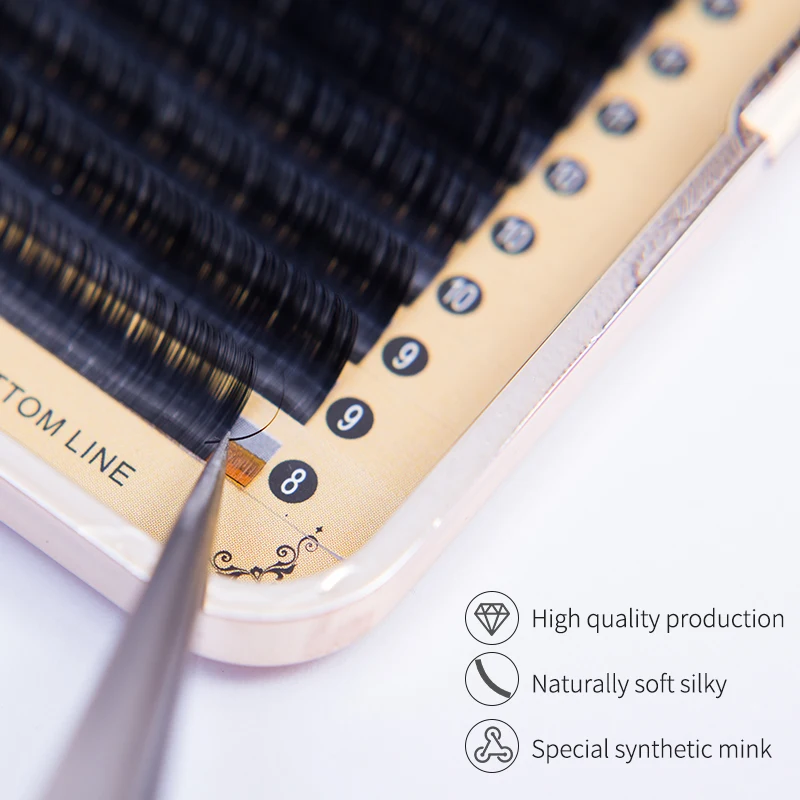 16row mix 8 15 мм ellipse split Flat hair 3D synthetic natural индивидуальное наращивание ресниц ресницы